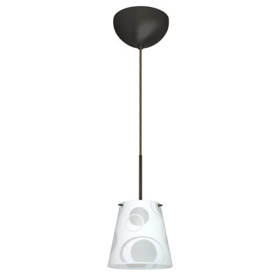 Amelia 1 Light Mini Pendant Bulb Type: Xenon or Incandescent, Finish: Bronze, Glass Shade: Cosmic