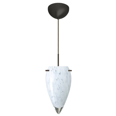 Juli 1 Light Pendant Finish: Bronze, Glass Shade: Carrera