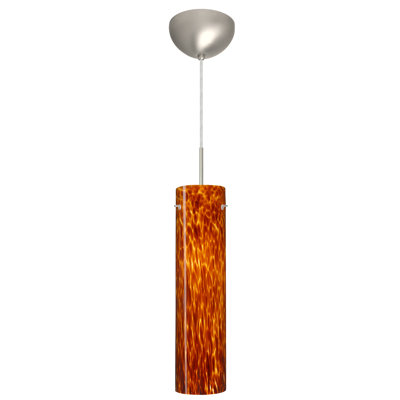 Stilo 1 Light Mini Pendant Finish: Satin Nickel, Glass Shade: Amber Cloud
