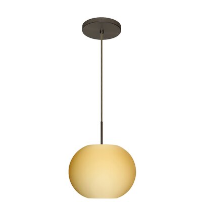 Luna 1 Light Globe Pendant Finish: Bronze, Glass Shade: Vanilla Matte