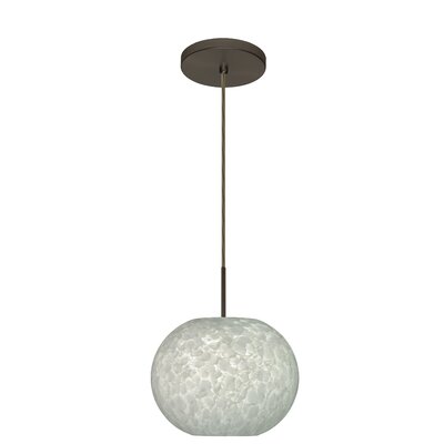 Luna 1 Light Globe Pendant Finish: Bronze, Glass Shade: Carrera