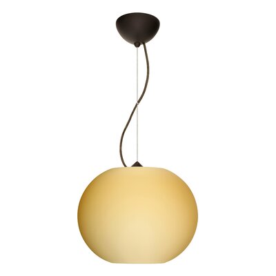 Jordo 1 Light Globe Pendant Finish: Bronze, Glass Shade: Vanilla Matte