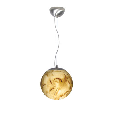 Callisto 1 Light Pendant Size / Finish / Glass Shade: Small / Satin Nickel / Halva