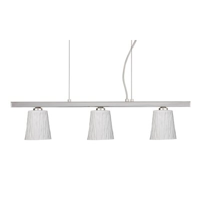 Nico 3 Light Linear Pendant Finish: Polished Nickel, Glass Shade: Opal Stone