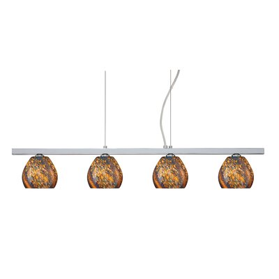 Tay Tay 4 Light Linear Pendant Finish: Polished Nickel, Glass Shade: Ceylon