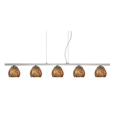 Tay Tay 5 Light Linear Pendant Finish: Satin Nickel, Glass Shade: Ceylon