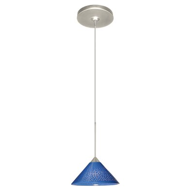 Kona 1 Light Mini Pendant Finish: Satin Nickel, Glass Shade: Blue Starpoint