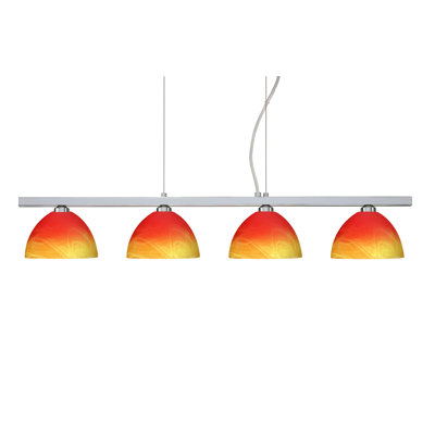 Brella 4 Light Linear Pendant Finish: Polished Nickel, Glass Shade: Solare