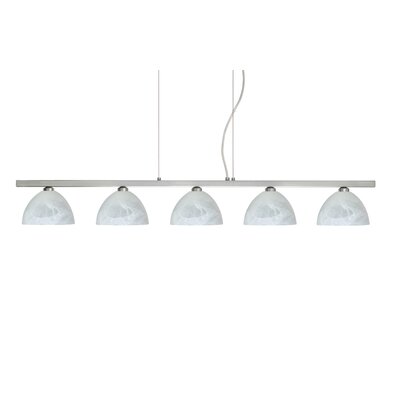 Brella 5 Light Linear Pendant Finish: Satin Nickel, Glass Shade: Marble