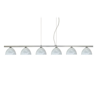 Brella 6 Light Linear Pendant Finish: Satin Nickel, Glass Shade: Marble