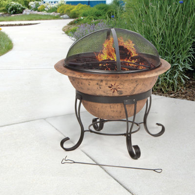 Deckmate 30199 Sonora Cast Iron Wood Burning Outdoor Fireplace Deckmate 30329 Soleil Steel Wood Burning Fire Pit