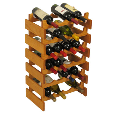 Dakota 24 Bottle Floor Wine Rack Finish: Medium Oak