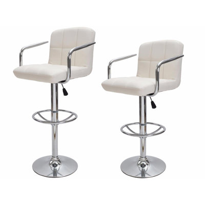 Adjustable Height Swivel Bar Stool Finish: White