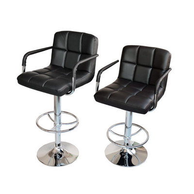 Adjustable Height Swivel Bar Stool Finish: Black