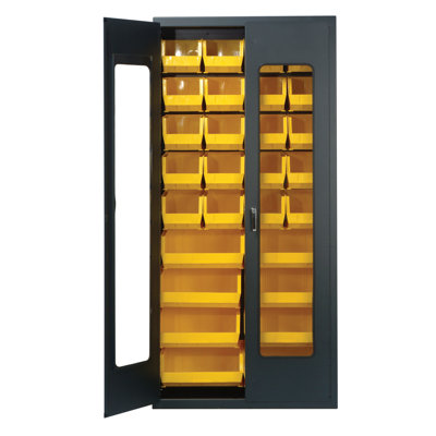 Clear View 78 H X 36 W X 18 D Storage Cabinet Bin Color Black For
