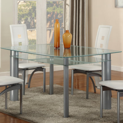 Metro Dining Table Top Finish: Frosted