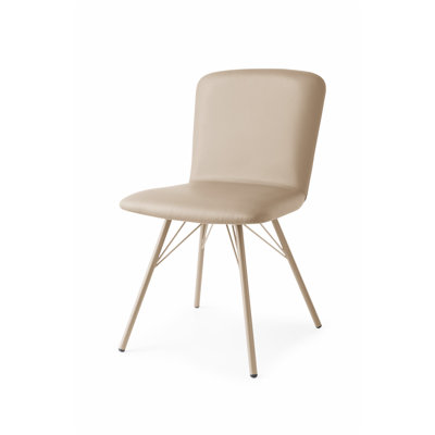 Emma Upholstered Side Chair Upholstery: Skuba Nougat, Finish: Matt Taupe