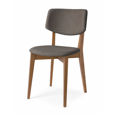 Robin Upholstered Wooden Side Chair Finish: Walnut, Upholstery: Taupe