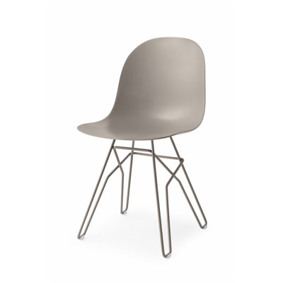 Academy Metal Rod Base Side Chair Upholstery: Matt Gray, Finish: Matt Taupe