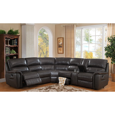 HYDELINEBYAMAX Camino-SECT Camino Leather Reversible Reclining Sectional