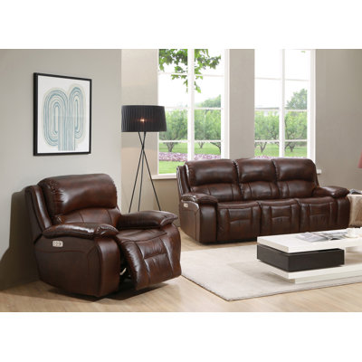 HYDELINEBYAMAX WestminsterII-SC Westminster II Leather Sofa and Recliner Set