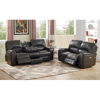 Red Barrel Studio RBRS2126 Woodhull Leather Sofa and Loveseat Set