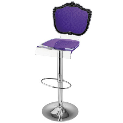 Marley Acrylic Pedestal 46 inch Swivel Bar Stool Upholstery: Violet