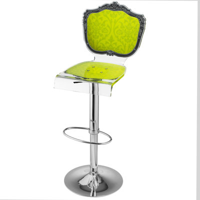 Marley Acrylic Pedestal 46 inch Swivel Bar Stool Upholstery: Yellow