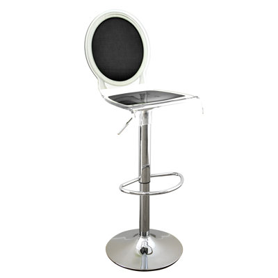 Medallion Sixteen 31 inch Swivel Bar Stool Upholstery: White, Finish: Black