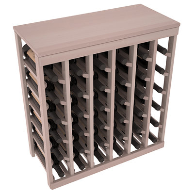 Karnes Redwood Table Top 36 Bottle Floor Wine Rack Finish: Gray Satin