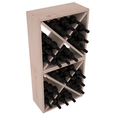 Karnes Pine Rustic Cube 48 Bottle Floor Wine Rack Finish: Gray Satin