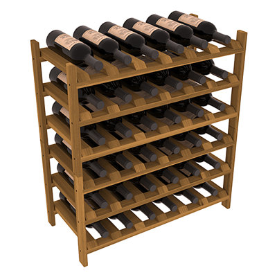 Karnes Redwood Stackable 36 Bottle Floor Wine Rack Finish: Oak