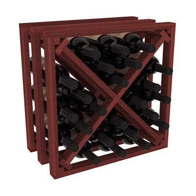 Karnes Redwood Lattice X-Cube 24 Bottle Tabletop Wine Rack Finish: Cherry