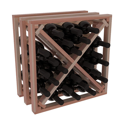 Karnes Redwood Lattice X-Cube 24 Bottle Tabletop Wine Rack Finish: Natural Satin