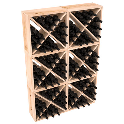 Karnes Pine Rustic Cube 144 Bottle Floor Wine Rack Finish: Natural