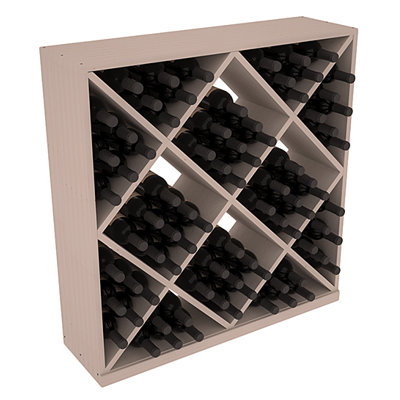 Karnes Pine Diamond Cube 82 Bottle Floor Wine Rack Finish: Gray