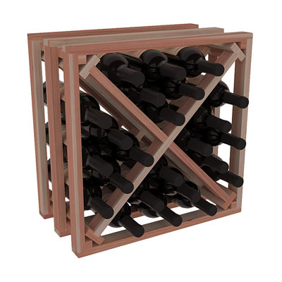 Karnes Redwood Lattice X-Cube 24 Bottle Tabletop Wine Rack Finish: Natural