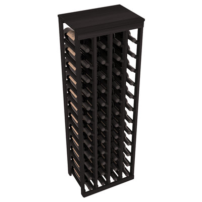 Karnes Redwood Table Top 36 Bottle Floor Wine Rack Finish: Black