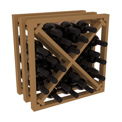 Karnes Pine Lattice X-Cube 24 Bottle Tabletop Wine Rack Finish: Oak