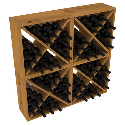 Karnes Pine Rustic Cube 96 Bottle Floor Wine Rack Finish: Oak