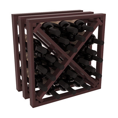 Karnes Redwood Lattice X-Cube 24 Bottle Tabletop Wine Rack Finish: Walnut Satin