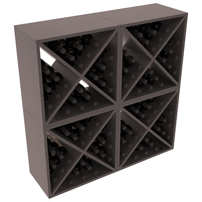 Karnes Pine X-Cube 96 Bottle Floor Wine Rack Finish: Black Satin