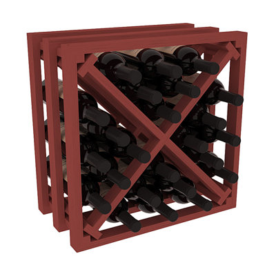 Karnes Pine Lattice X-Cube 24 Bottle Tabletop Wine Rack Finish: Cherry