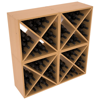 Karnes Pine X-Cube 96 Bottle Floor Wine Rack Finish: Oak Satin