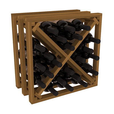 Karnes Redwood Lattice X-Cube 24 Bottle Tabletop Wine Rack Finish: Oak