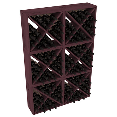 Karnes Pine Rustic Cube 144 Bottle Floor Wine Rack Finish: Burgundy