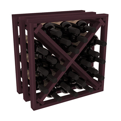 Karnes Redwood Lattice X-Cube 24 Bottle Tabletop Wine Rack Finish: Burgundy