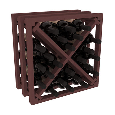 Karnes Pine Lattice X-Cube 24 Bottle Tabletop Wine Rack Finish: Walnut