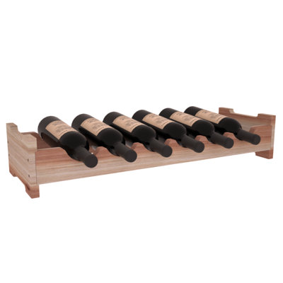 Karnes Redwood Mini Scalloped 6 Bottle Tabletop Wine Rack Finish: Natural
