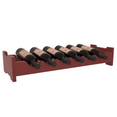Sutton Pine Mini Scalloped 6 Bottle Tabletop Wine Rack Finish: Cherry Satin